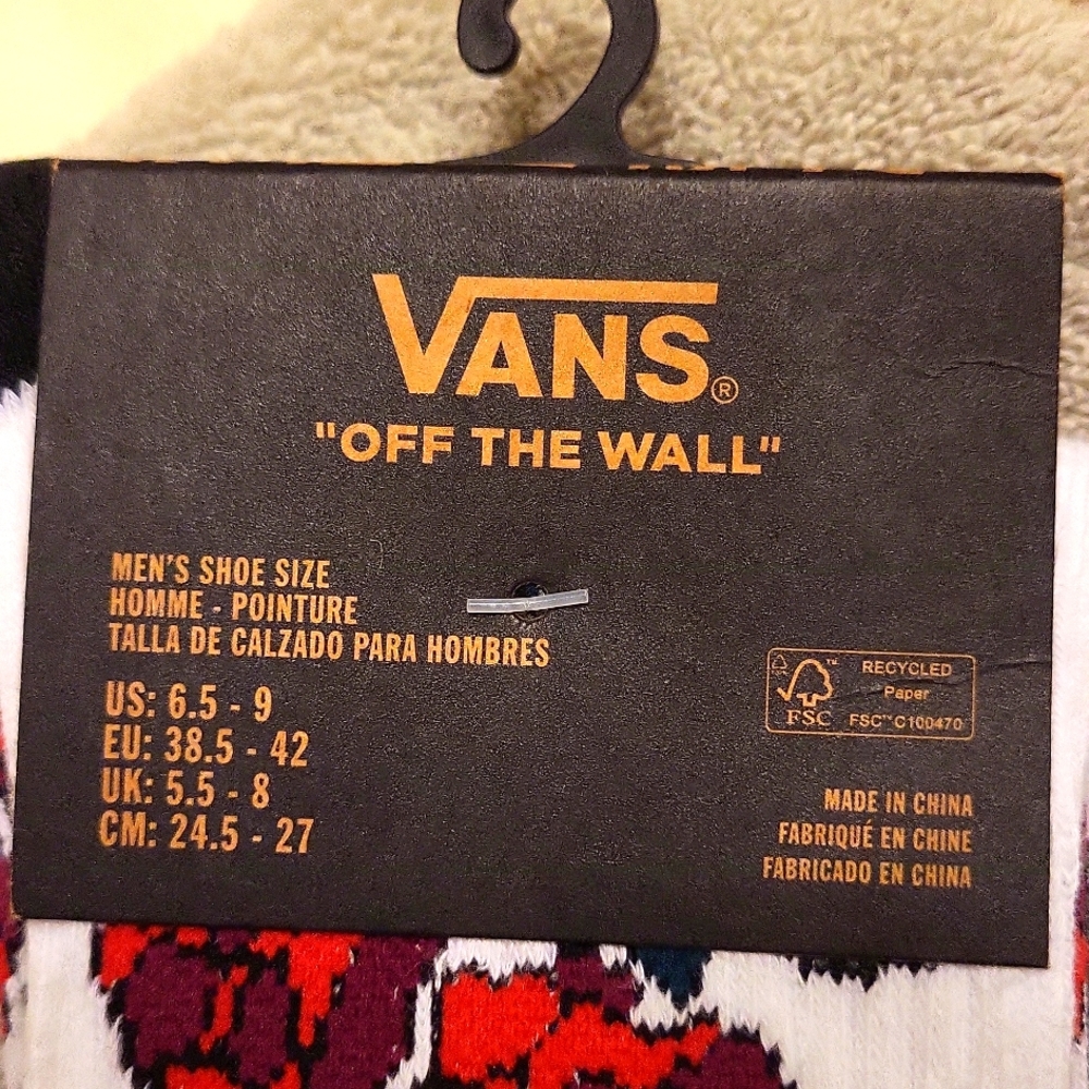 VANS RED ROSE CREW SOCK